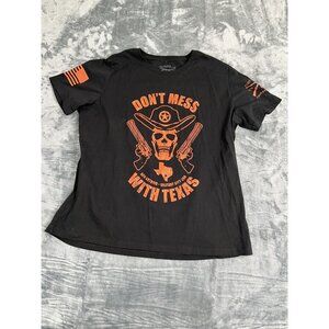 Grunt Style Mens XL Black "Dont Mess With Texas" T-Shirt With Orange Graphics
